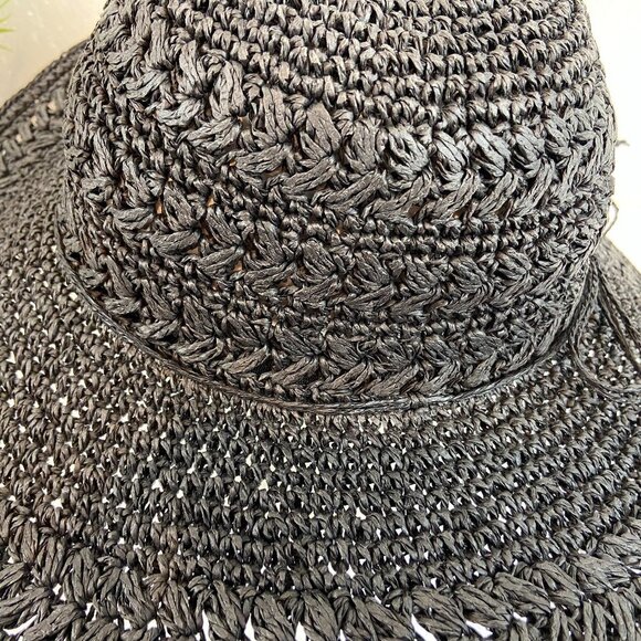NWOT Scala Hand made Sun Hat 100% Paper Wide Brim main image 6